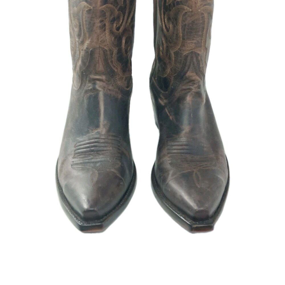 Cavender’s Burnished Chocolate Goat Leather Snip Toe Cowboy Boots Women’s 8.5 D - Picture 3 of 11
